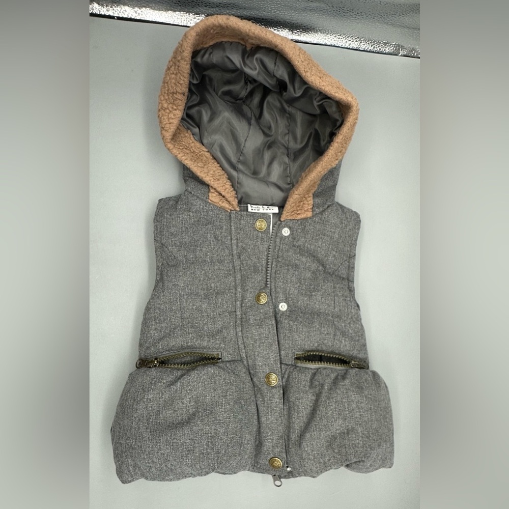 Nicole Miller New York Girls Puffer Vest Coat Faux Fur